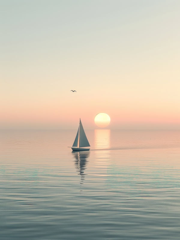 NASCER DO SOL EM ALTO MAR BY AI