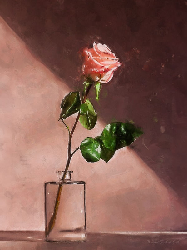 PINTURA DE UMA FLOR ROSA