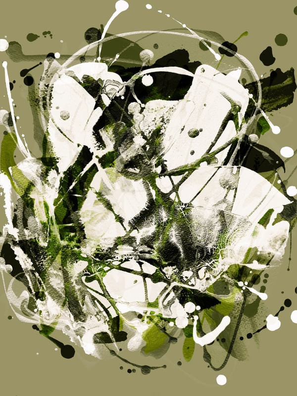 AMALGAM 1 VERDE ABSTRATO ORGANICO PINCELADAS PINTURA
