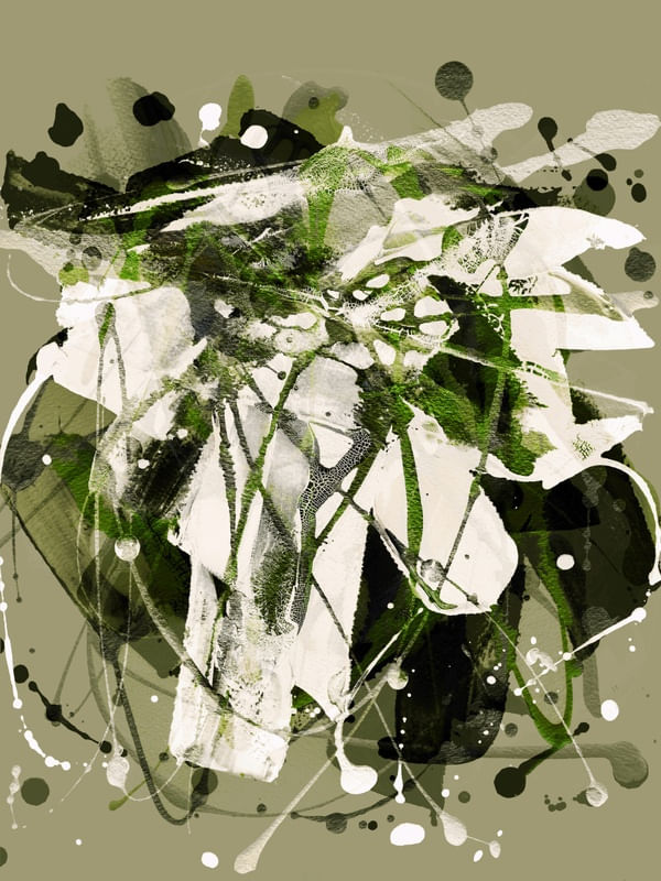 AMALGAM 2 VERDE ABSTRATO ORGANICO PINCELADAS PINTURA