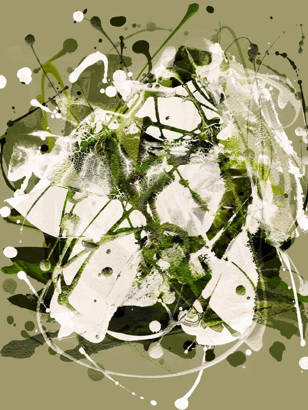 AMALGAM 3 VERDE ABSTRATO ORGANICO PINCELADAS PINTURA