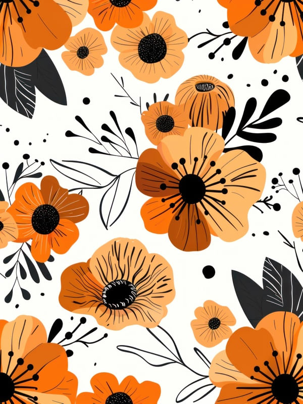 JARDIM FLORAL LARANJA BY AI