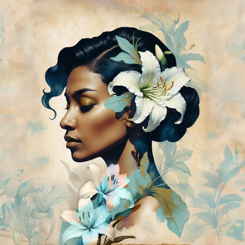 MULHER FLOR LÍRIO 5 QUADRADA - BY AI