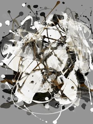 AMALGAM 3 CINZA NEUTRO ABSTRATO ORGANICO PINCELADAS PINTURA