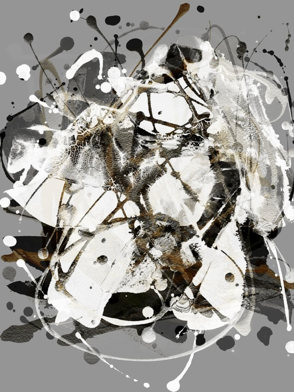 AMALGAM 3 CINZA NEUTRO ABSTRATO ORGANICO PINCELADAS PINTURA