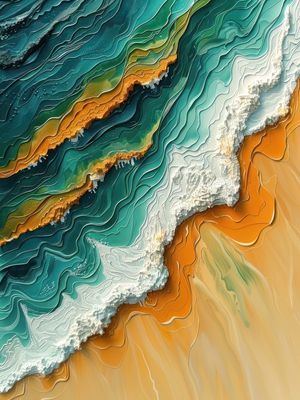 ONDAS NA AREIA DA PRAIA BY AI