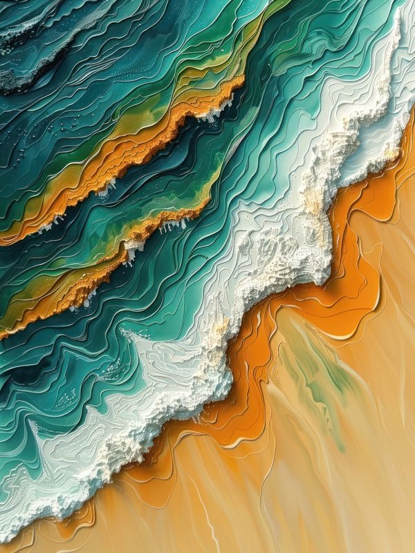 ONDAS NA AREIA DA PRAIA BY AI