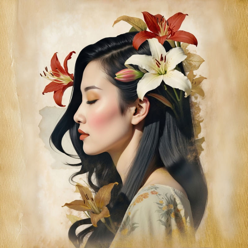 MULHER FLOR LÍRIO 8 QUADRADA - BY AI