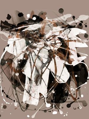 AMALGAM 2 SEPIA NEUTRO ABSTRATO ORGANICO PINCELADAS PINTURA
