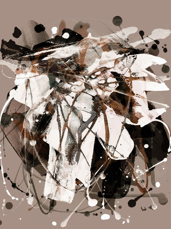 AMALGAM 2 SEPIA NEUTRO ABSTRATO ORGANICO PINCELADAS PINTURA