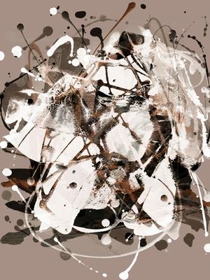 AMALGAM 3 SEPIA NEUTRO ABSTRATO ORGANICO PINCELADAS PINTURA