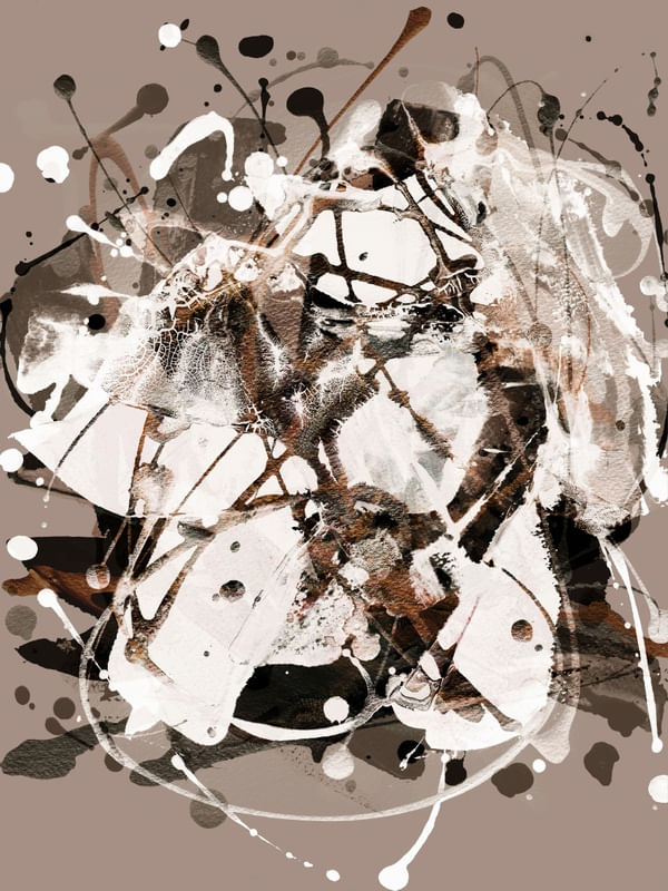 AMALGAM 3 SEPIA NEUTRO ABSTRATO ORGANICO PINCELADAS PINTURA