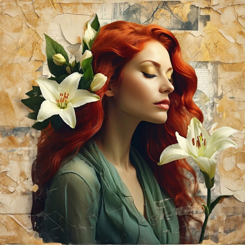 MULHER FLOR LÍRIO 10 QUADRADA - BY AI