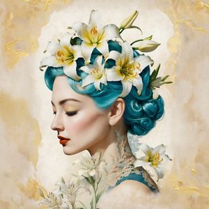 MULHER FLOR LÍRIO 11 QUADRADA - BY AI