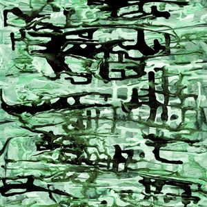 SYNERGY 5 ESMERALDA VERDE QUADRADO ABSTRATO ORGANICO PINTURA