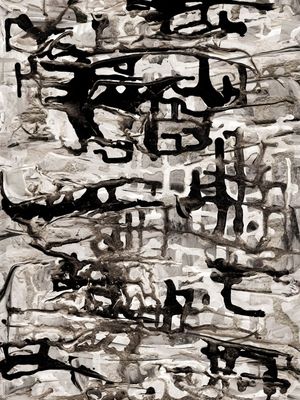SYNERGY 8 CINZA NEUTRO ABSTRATO ORGANICO PINTURA