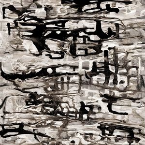 SYNERGY 8 CINZA NEUTRO QUADRADO ABSTRATO ORGANICO PINTURA