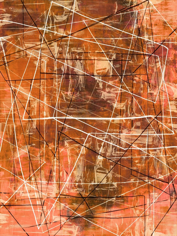 TECHNICAL JARGON LARANJA MARROM GEOMETRICO ABSTRATO PINTURA