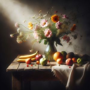 MESA COM FRUTAS BY AI