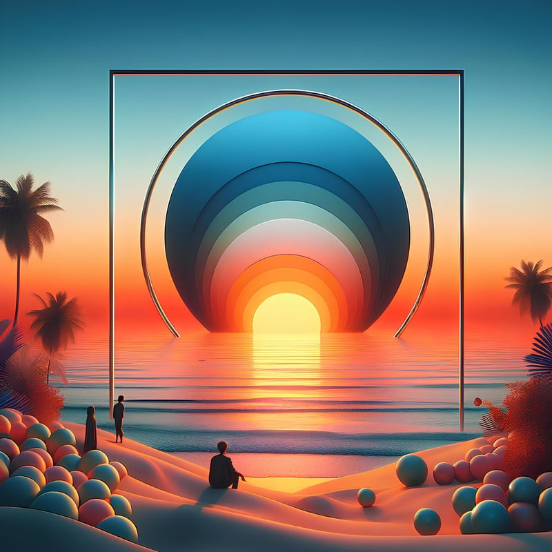 CREPÚSCULO NA PRAIA BY AI