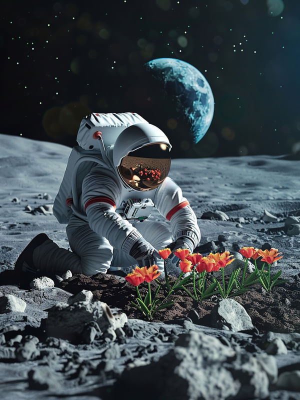 ASTRONAUTA - JARDIM LUNAR BY AI