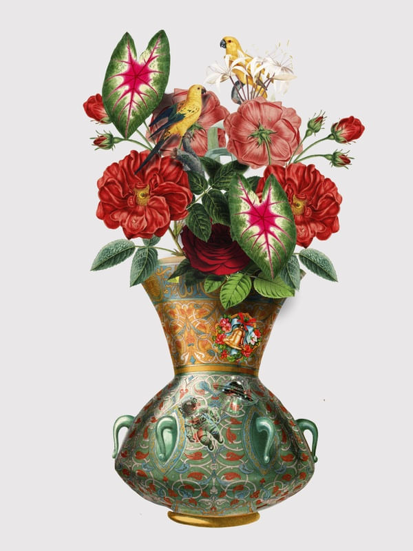 VASO DE FLOR COLAGEM ART