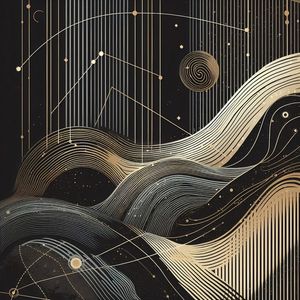 ABSTRACT GOLDEN LINES II BY AI