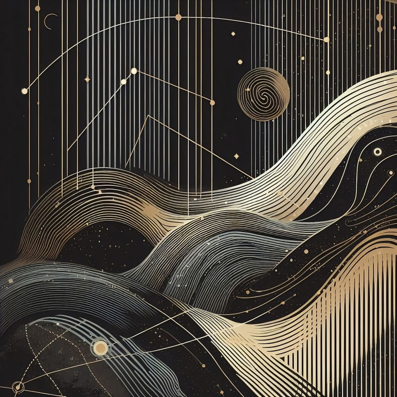 ABSTRACT GOLDEN LINES II BY AI
