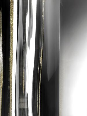 ABSTRATO DE FOTO 2 DIPTICO DIR PRETO E BRANCO DOURADO - BY AI