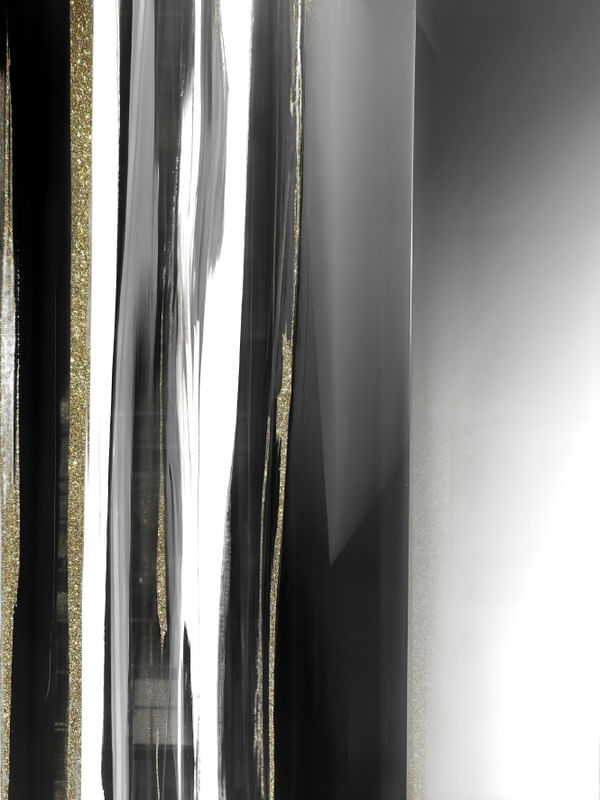 ABSTRATO DE FOTO 2 DIPTICO DIR PRETO E BRANCO DOURADO - BY AI