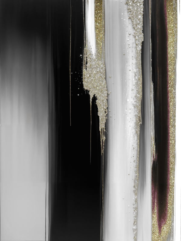 ABSTRATO DE FOTO 2 DIPTICO ESQ PRETO E BRANCO MAGENTA - BY AI