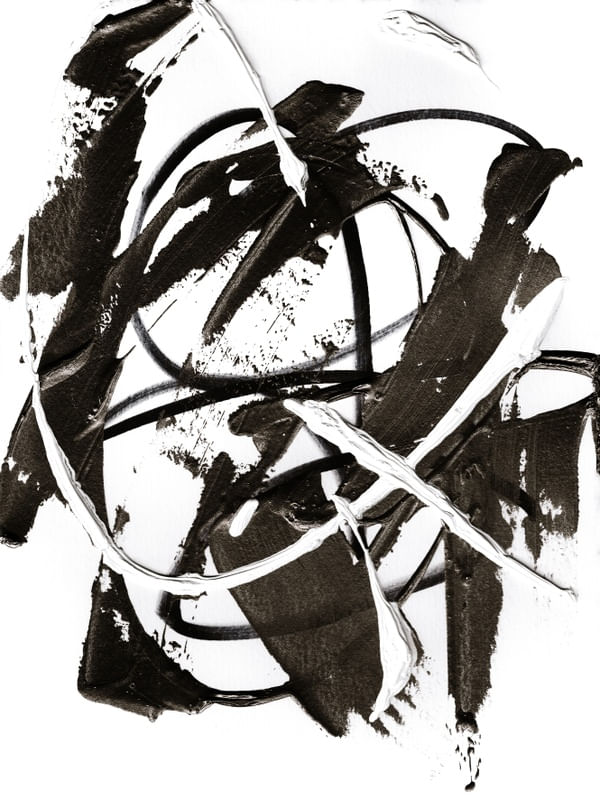 HARMONY IN MOTION 2 PRETO E BRANCO NEUTRO - ABSTRATO ORGANICO PINTURA