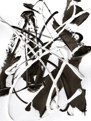 HARMONY IN MOTION 4 PRETO E BRANCO NEUTRO - ABSTRATO ORGANICO PINTURA