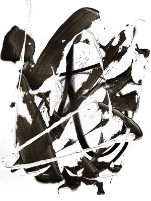 HARMONY IN MOTION 5 PRETO E BRANCO NEUTRO - ABSTRATO ORGANICO PINTURA