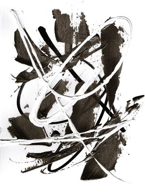 HARMONY IN MOTION 6 PRETO E BRANCO NEUTRO - ABSTRATO ORGANICO PINTURA