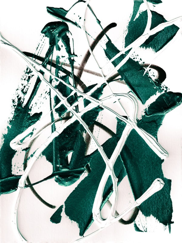 HARMONY IN MOTION 4 ESMERALDA VERDE - ABSTRATO ORGANICO PINTURA