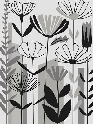 FLORES DESENHO PRETO E BRANCO
