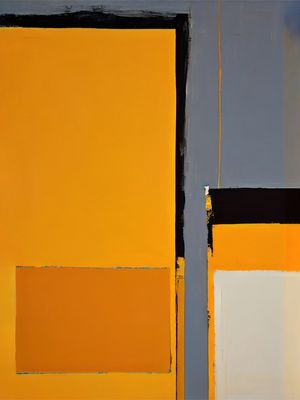 URBANO GEOMÉTRICO - ABSTRATO CINZA E AMARELO
