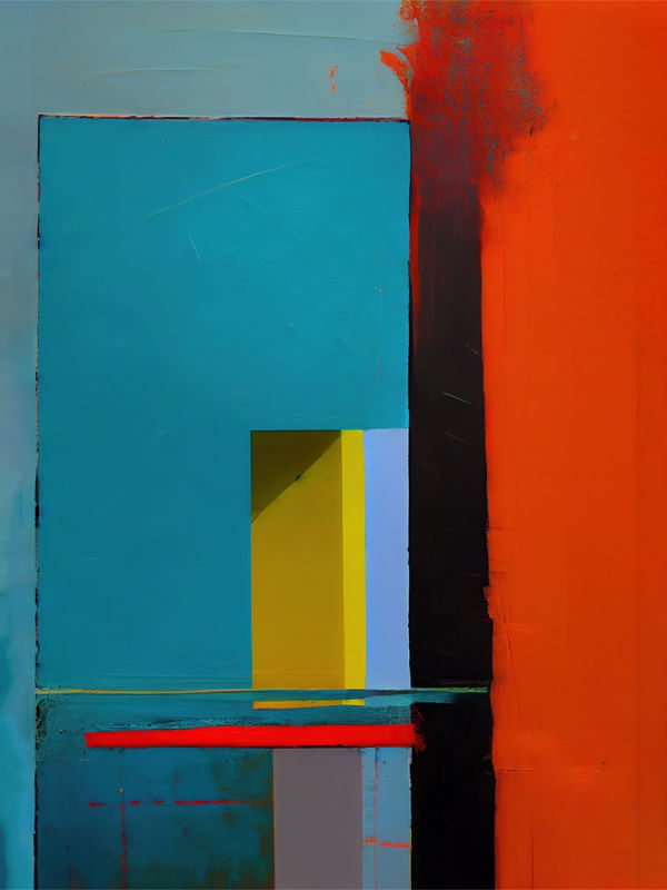 VIBRAÇÃO COMPLEMENTAR - ABSTRATO EM AZUL E VERMELHO