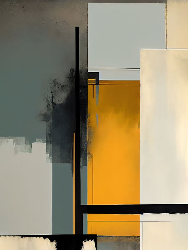 REALIDADE FRATURADA - ABSTRATO CINZA E LARANJA