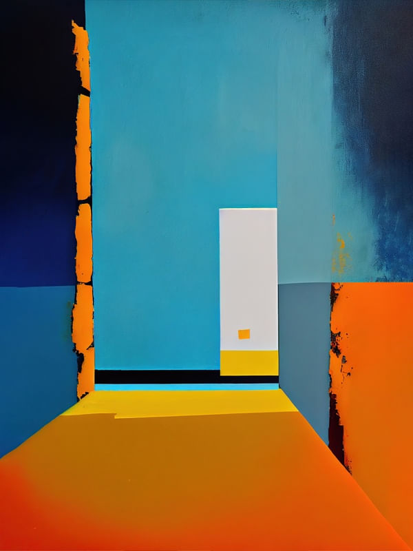 FUSÃO FANTÁSTICA - ABSTRATO AZUL E LARANJA