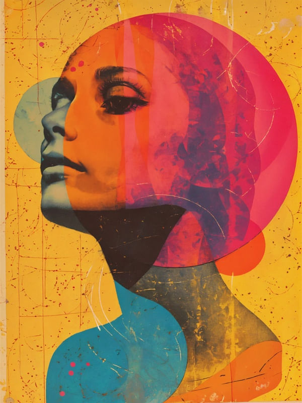 RETROPOP I -MULHER SOBRE AMARELO BY AI