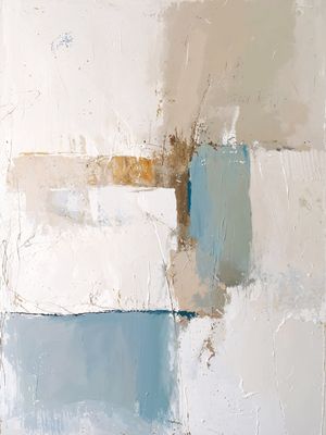 SOFT HEAVEN II - ABSTRATO EM AZUL CREME E OFF-WHITE BY AI