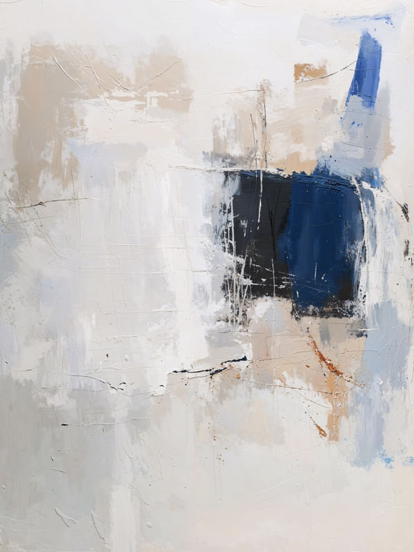 EYE OF THE STORM - ABSTRATO AZUL PRETO E CREME BY AI