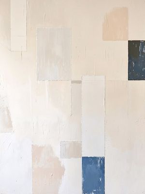 BOLD SHAPES III - ABSTRATO EM AZUL CINZA CREME E BRANCO BY AI