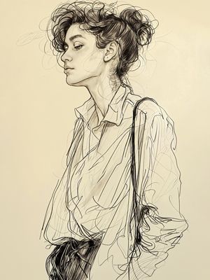 SKETCH MULHER FASHIONISTA I BY AI