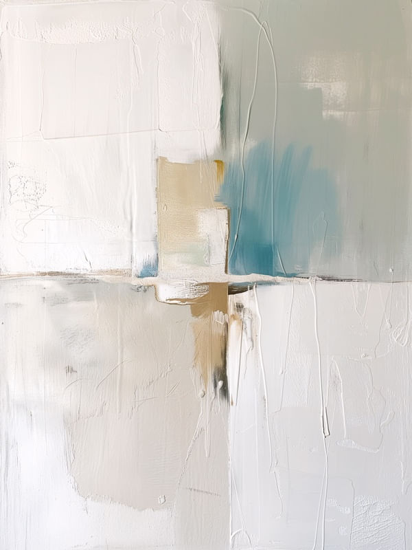 SOFT HEAVEN III - ABSTRATO EM AZUL CREME E OFF-WHITE BY AI