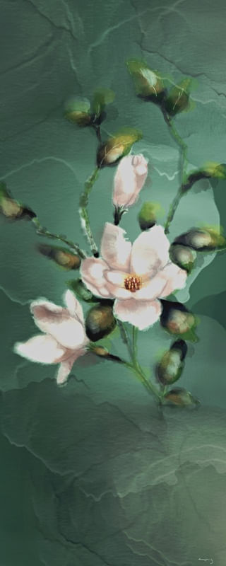 JARDIM EM FLOR - AQUARELA