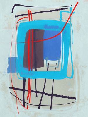 ABSTRACT BLUE RED