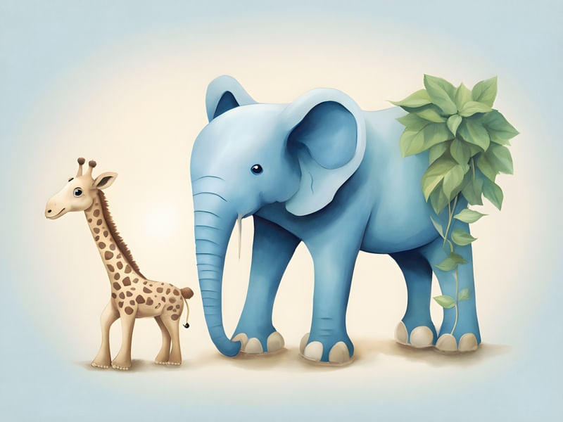 DUPLA GIRAFA E ELEFANTE - BY AI